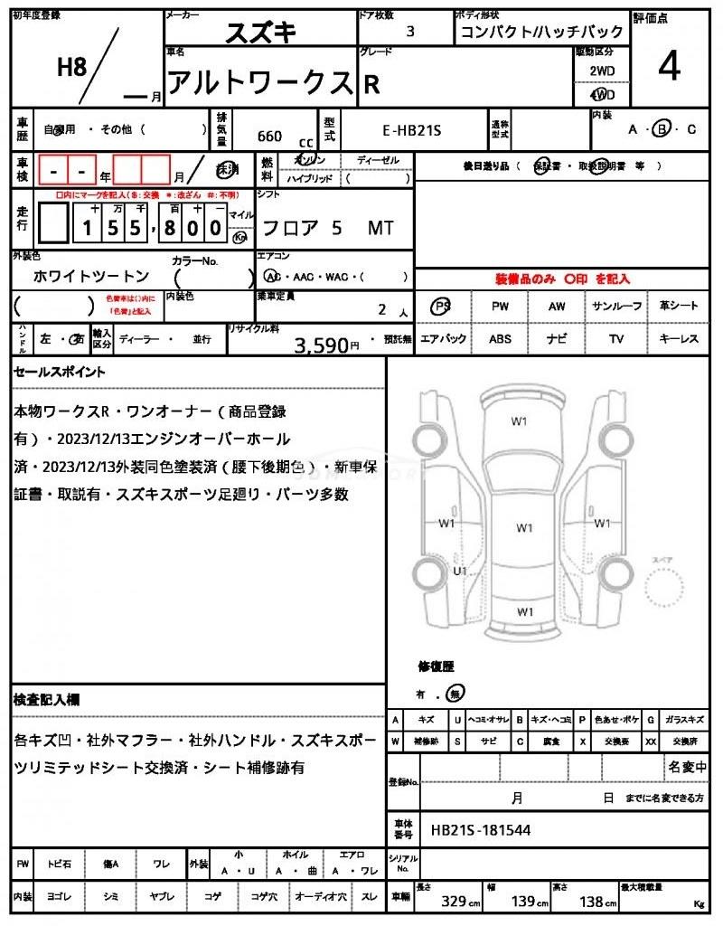 Suzuki Alto Works 1996 thumbnail 21