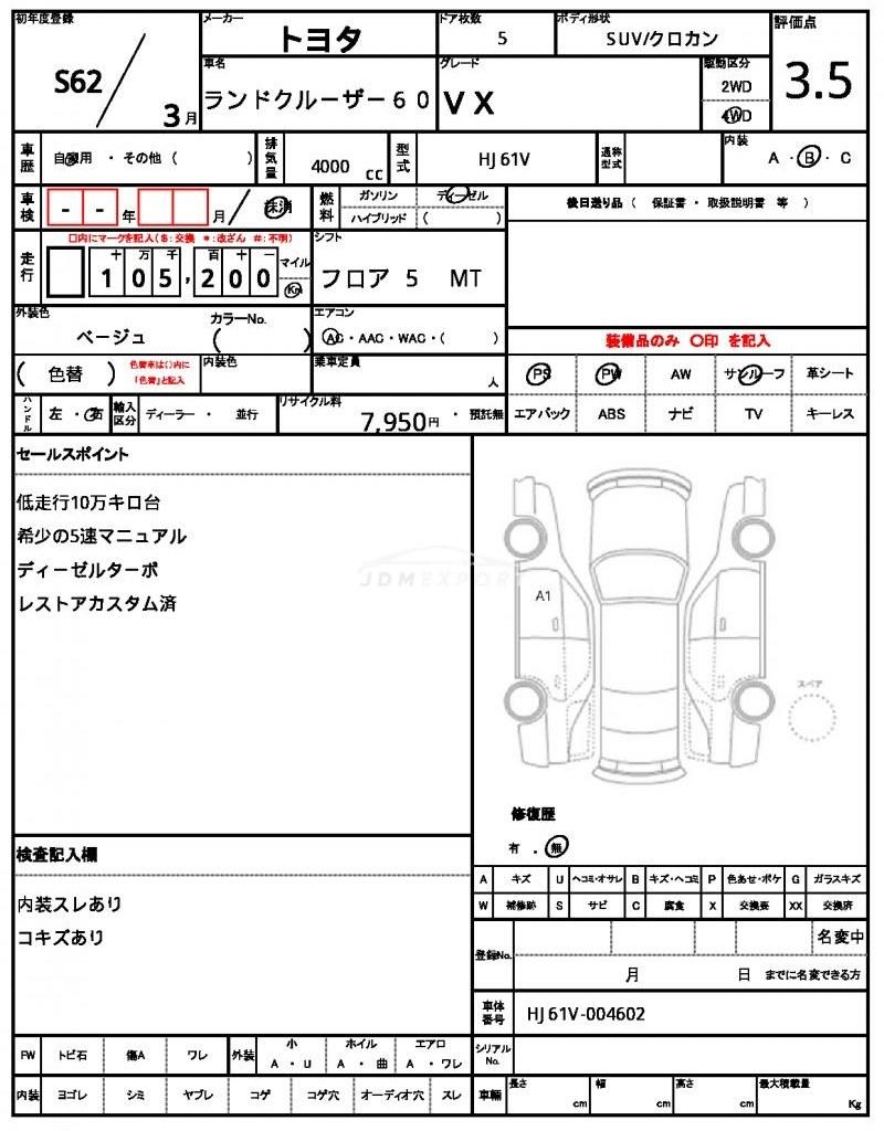 Toyota Land Cruiser 60 1987 thumbnail 21