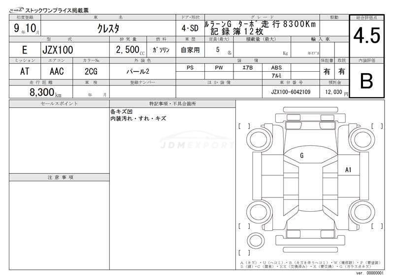 Toyota Cresta 1997 thumbnail 3