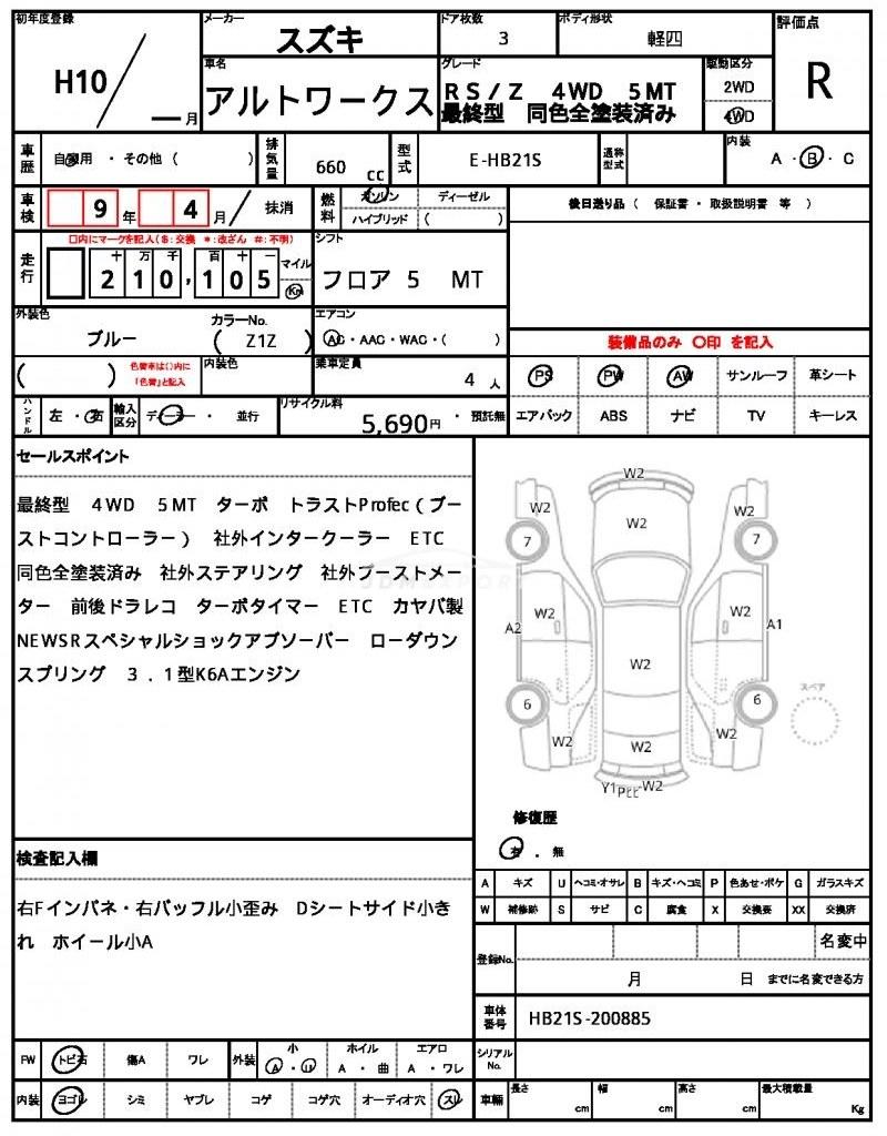 Suzuki Alto Works 1998 thumbnail 21