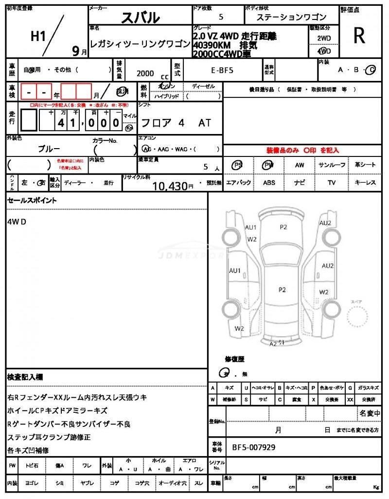 Subaru Legacy Touring Wagon 1989 thumbnail 21