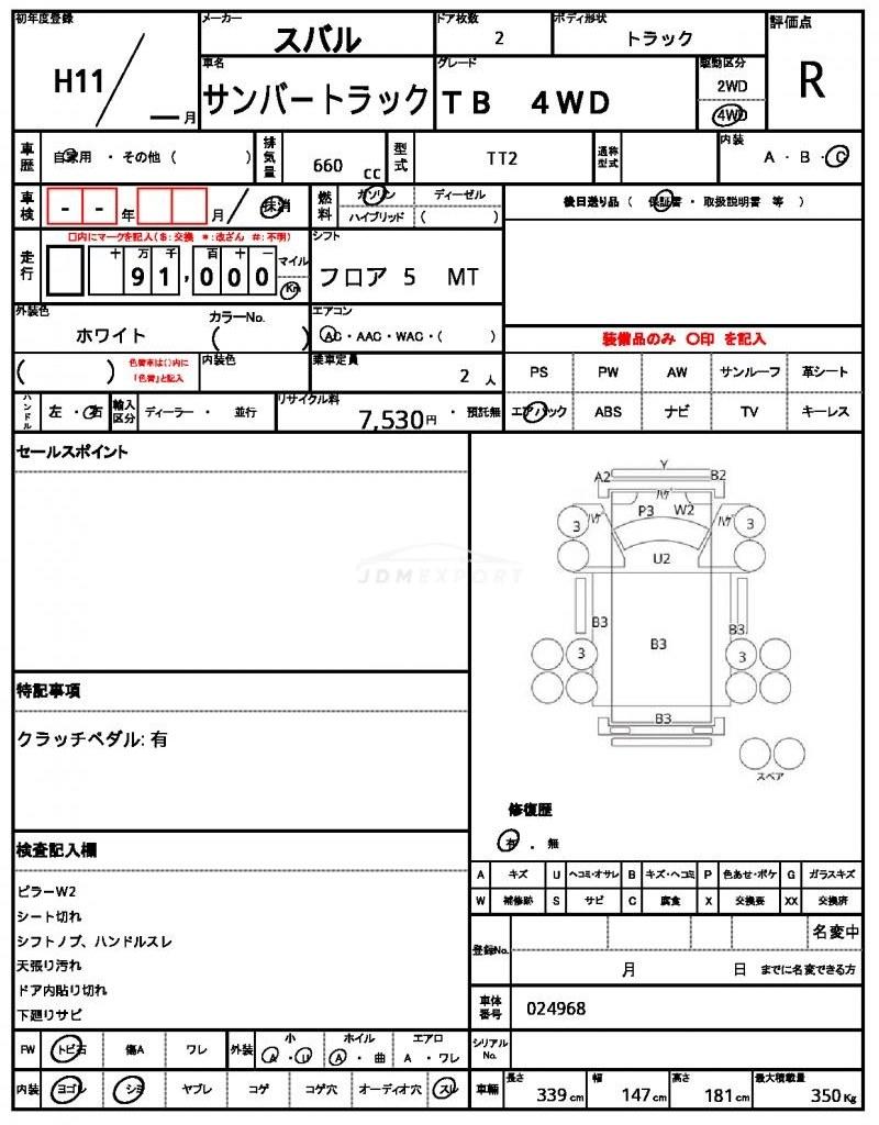Subaru Sambar Truck 1999 thumbnail 15