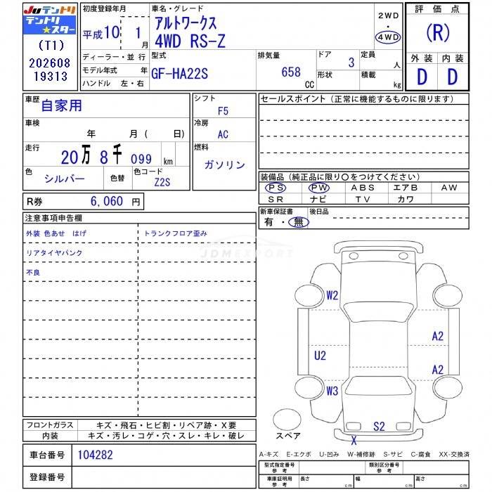 Suzuki Alto Works 1998 thumbnail 3
