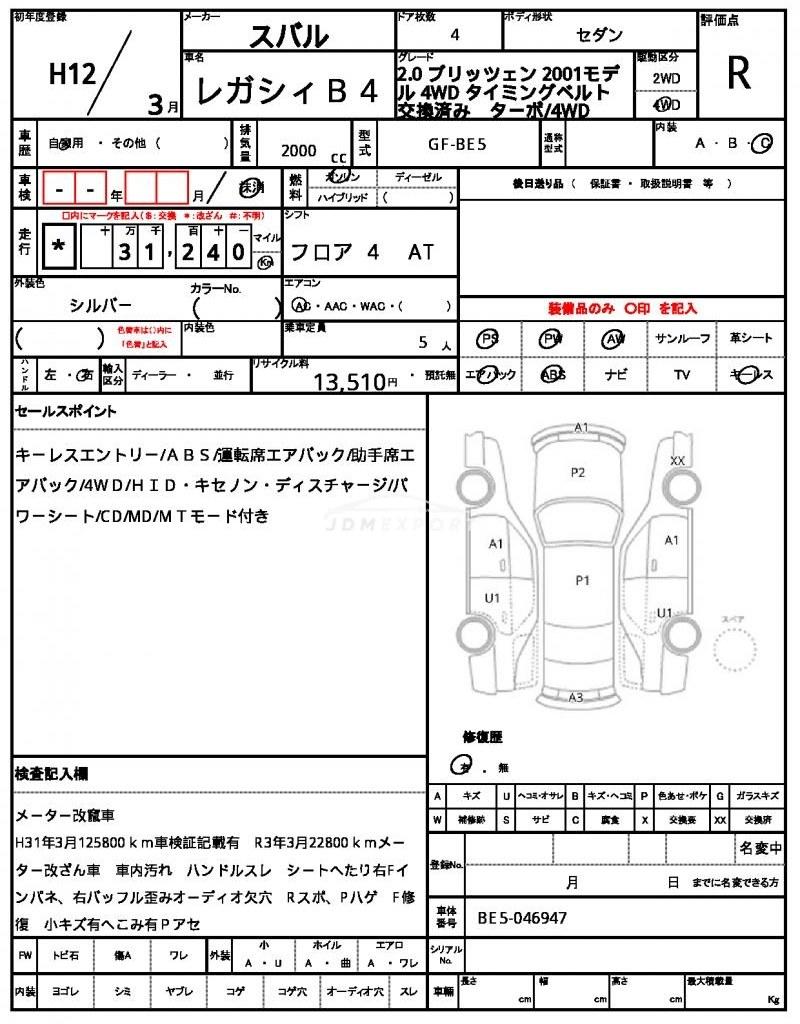 Subaru Legacy B4 2000 thumbnail 21
