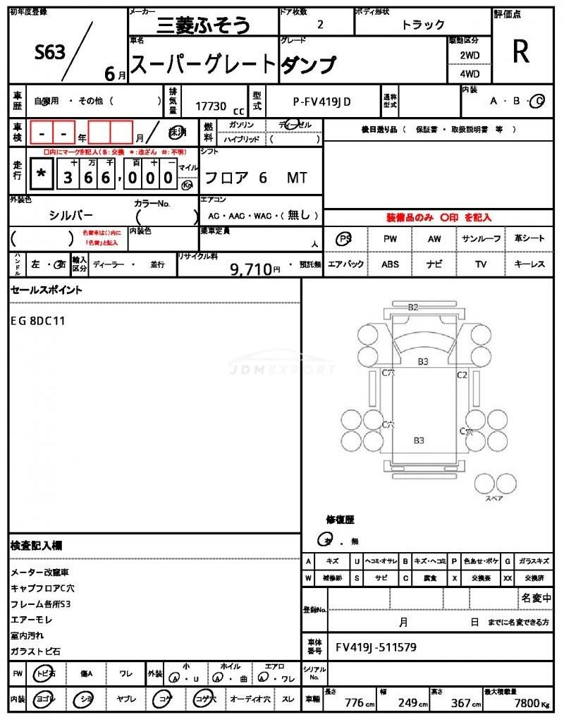 Mitsubishi Fuso Super Great 1988 thumbnail 15