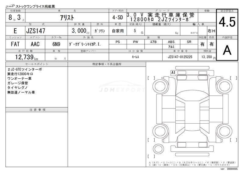 Toyota Aristo 1996 thumbnail 3