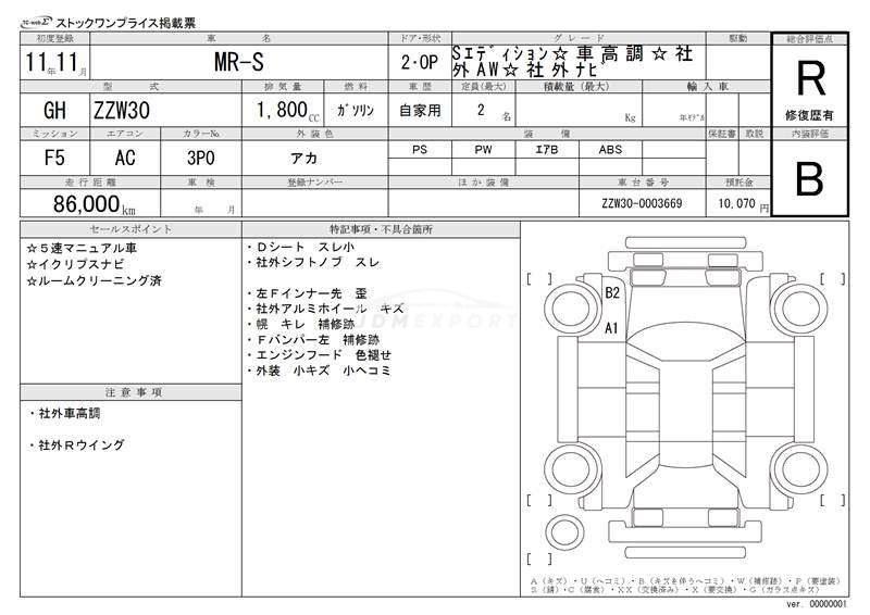 Toyota MR-S 1999 thumbnail 3